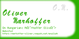 oliver marhoffer business card